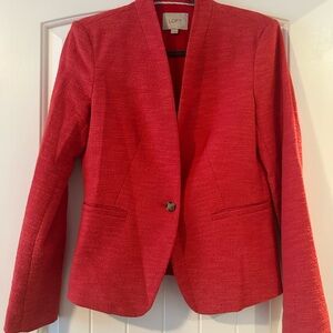 LOFT Rose Colored Single-Button Textured Blazer